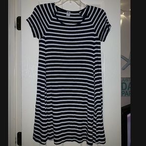 Stripped White and navy swing Old Navy dress